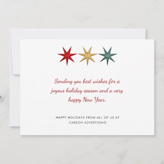 Prettige feestdagen Moderne Professional Feestdagenkaart (Achterkant)