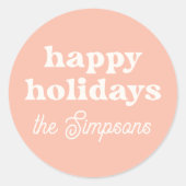 Prettige feestdagen Moderne retro Ronde Sticker (Voorkant)