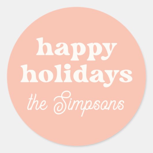 Prettige feestdagen Moderne retro Ronde Sticker (Voorkant)