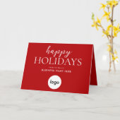 Prettige feestdagen Moderne rode kerst business Kaart (Gele Bloem)