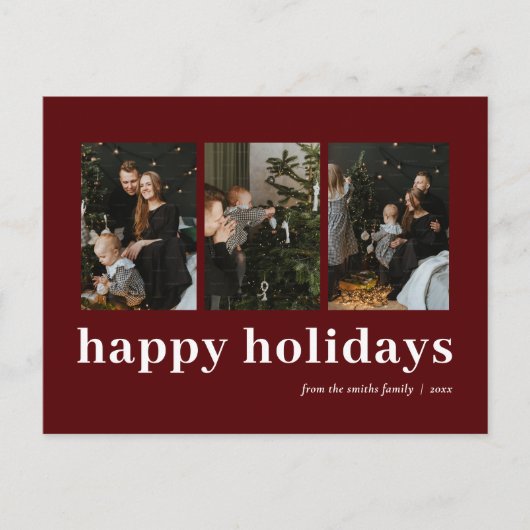 Prettige feestdagen Moderne rode typografie (Voorkant)