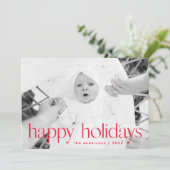 Prettige feestdagen Moderne rode typografie Feestdagenkaart (Staand voorkant)