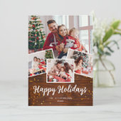 Prettige feestdagen Moderne rustieke foto Kerst Ka Feestdagenkaart (Staand voorkant)