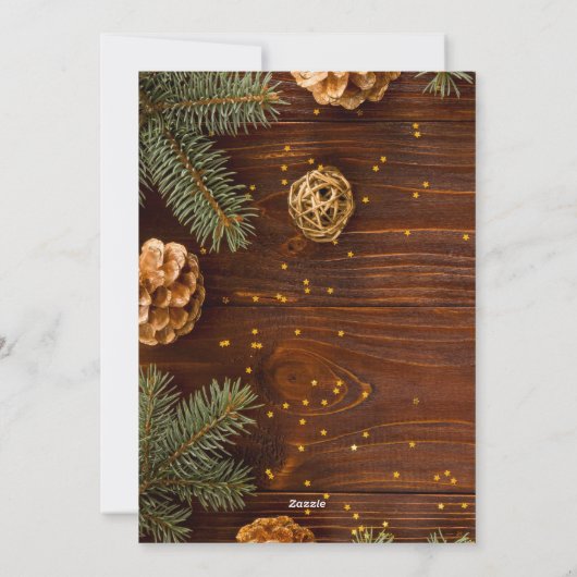 Prettige feestdagen Moderne rustieke foto Kerst Ka Feestdagenkaart (Achterkant)