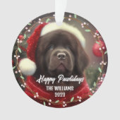 Prettige feestdagen Moderne schattige huisdier hon Ornament (voorkant)