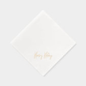 Prettige feestdagen Moderne Script Christmas Gold Folie Servetten (Rechts)