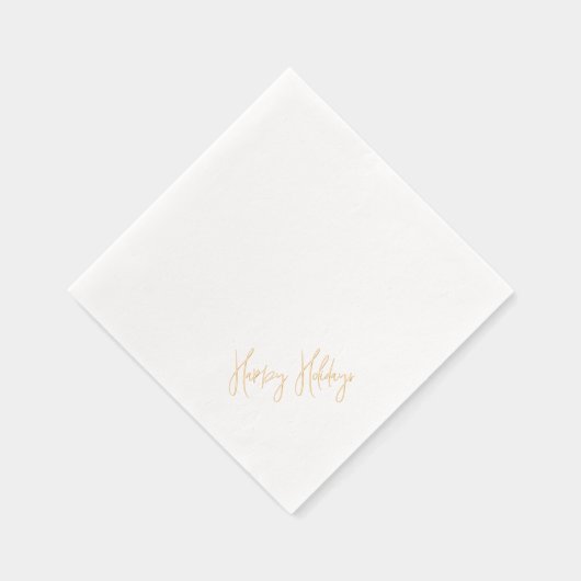 Prettige feestdagen Moderne Script Christmas Gold Folie Servetten (Rechts)