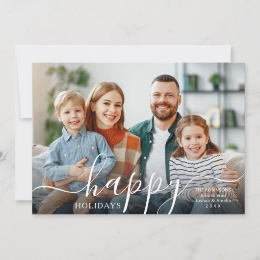 PRETTIGE FEESTDAGEN Moderne scriptfotobedekking Feestdagenkaart (Voorkant)