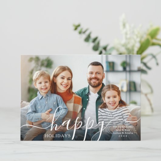 PRETTIGE FEESTDAGEN Moderne scriptfotobedekking Feestdagenkaart (Staand voorkant)