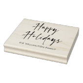 prettige feestdagen moderne scriptwedloop rubberstempel (Stempel)