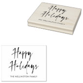 prettige feestdagen moderne scriptwedloop rubberstempel (Gestempeld)
