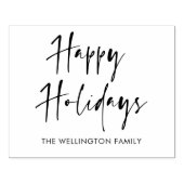 prettige feestdagen moderne scriptwedloop rubberstempel (Afrduk)