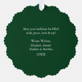 Prettige feestdagen Moderne sneeuwvlokken Foto Ornament Kaart (Achterkant)