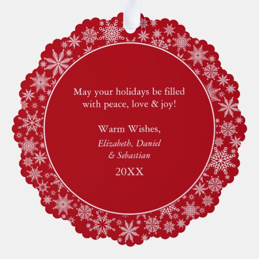 Prettige feestdagen Moderne sneeuwvlokken Ornament Kaart (Achterkant)