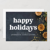 prettige feestdagen Moderne sterren en gouden pijn Aankondiging (Voorkant / Achterkant)