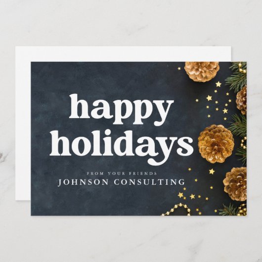 prettige feestdagen Moderne sterren en gouden pijn Aankondiging (Voorkant / Achterkant)