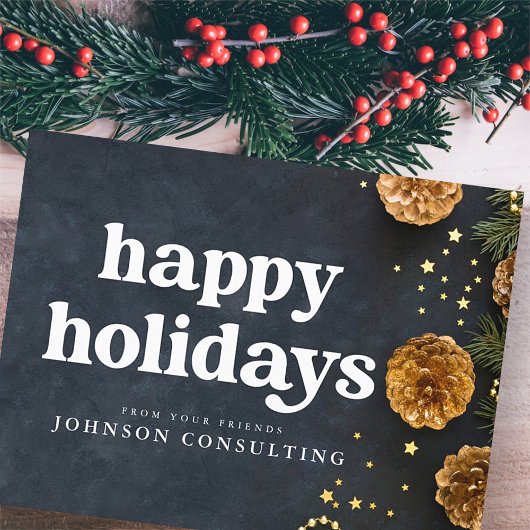 prettige feestdagen Moderne sterren en gouden pijn Aankondigingskaart