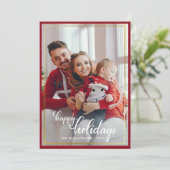 Prettige feestdagen Moderne Stijlvolle Rode strik Feestdagenkaart (Staand voorkant)