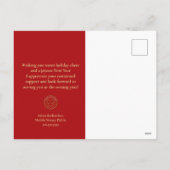 Prettige feestdagen Moderne Tartan Gold Snowflake (Achterkant)