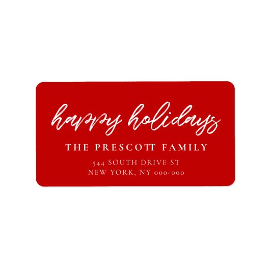 Prettige feestdagen Moderne typografie Etiket (Voorkant)