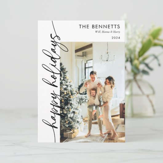 Prettige feestdagen Moderne typografie Feestdagenkaart (Staand voorkant)