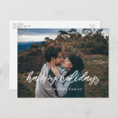 prettige feestdagen Moderne typografie foto Briefkaart (Voorkant / Achterkant)