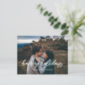 prettige feestdagen Moderne typografie foto Briefkaart (Staand voorkant)