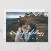 Prettige feestdagen Moderne typografie Foto Kerstm Feestdagenkaart (Voorkant)