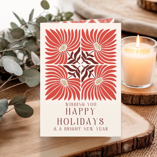 Prettige feestdagen Moderne Vette Rode Bloemen