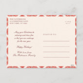 Prettige feestdagen Moderne Vette Rode Bloemen (Achterkant)