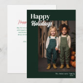 Prettige feestdagen moderne vrolijke kerst feestdagenkaart (Voorkant / Achterkant)