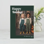 Prettige feestdagen moderne vrolijke kerst feestdagenkaart (Staand voorkant)