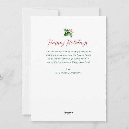 Prettige feestdagen moderne vrolijke kerst feestdagenkaart (Achterkant)