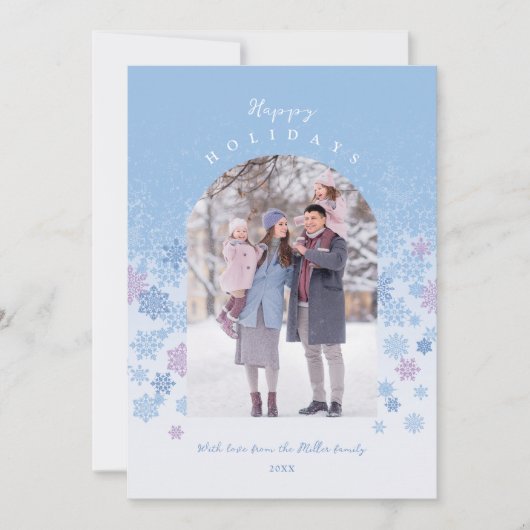 Prettige feestdagen Moderne wintersneeuwvlokken Feestdagenkaart (Voorkant)