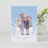 Prettige feestdagen Moderne wintersneeuwvlokken Feestdagenkaart (Staand voorkant)