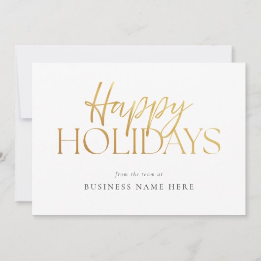 Prettige feestdagen Moderne witgouden scriptzaken Feestdagenkaart (Voorkant)