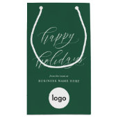 Prettige feestdagen Moderne zakelijke Logo Kerstmi Klein Cadeauzakje (Achterkant)