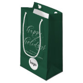 Prettige feestdagen Moderne zakelijke Logo Kerstmi Klein Cadeauzakje (Voorkant Gekanteld)