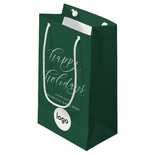 Prettige feestdagen Moderne zakelijke Logo Kerstmi Klein Cadeauzakje (Voorkant Gekanteld)