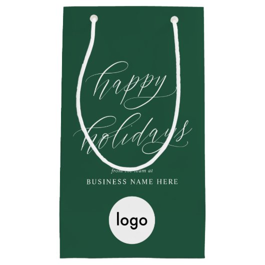 Prettige feestdagen Moderne zakelijke Logo Kerstmi Klein Cadeauzakje (Voorkant)