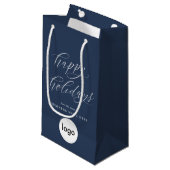 Prettige feestdagen Moderne zakelijke Logo Kerstmi Klein Cadeauzakje (Voorkant Gekanteld)