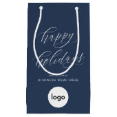 Prettige feestdagen Moderne zakelijke Logo Kerstmi Klein Cadeauzakje (Voorkant)