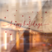 Prettige feestdagen Moderne Zakennaam Red Snowflak Raamsticker (Vel 2)