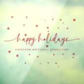 Prettige feestdagen Moderne Zakennaam Red Snowflak Raamsticker (Vel 3)