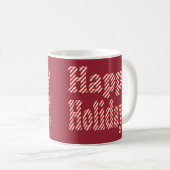 prettige feestdagen Mok van snoepsuikerriet (Voorkant rechts)