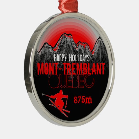 prettige feestdagen Mont Tremblant Quebec Metalen Ornament (Rechts)
