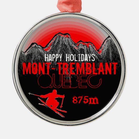 prettige feestdagen Mont Tremblant Quebec Metalen Ornament (Voorkant)