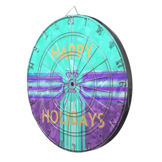Prettige feestdagen Mooie blauwe cyaan vector ontw Dartbord (Voorkant Rechts)