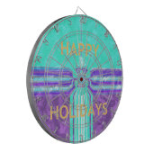 Prettige feestdagen Mooie blauwe cyaan vector ontw Dartbord (Voorkant Links)