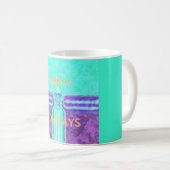 Prettige feestdagen Mooie blauwe cyaan vector ontw Koffiemok (Voorkant rechts)